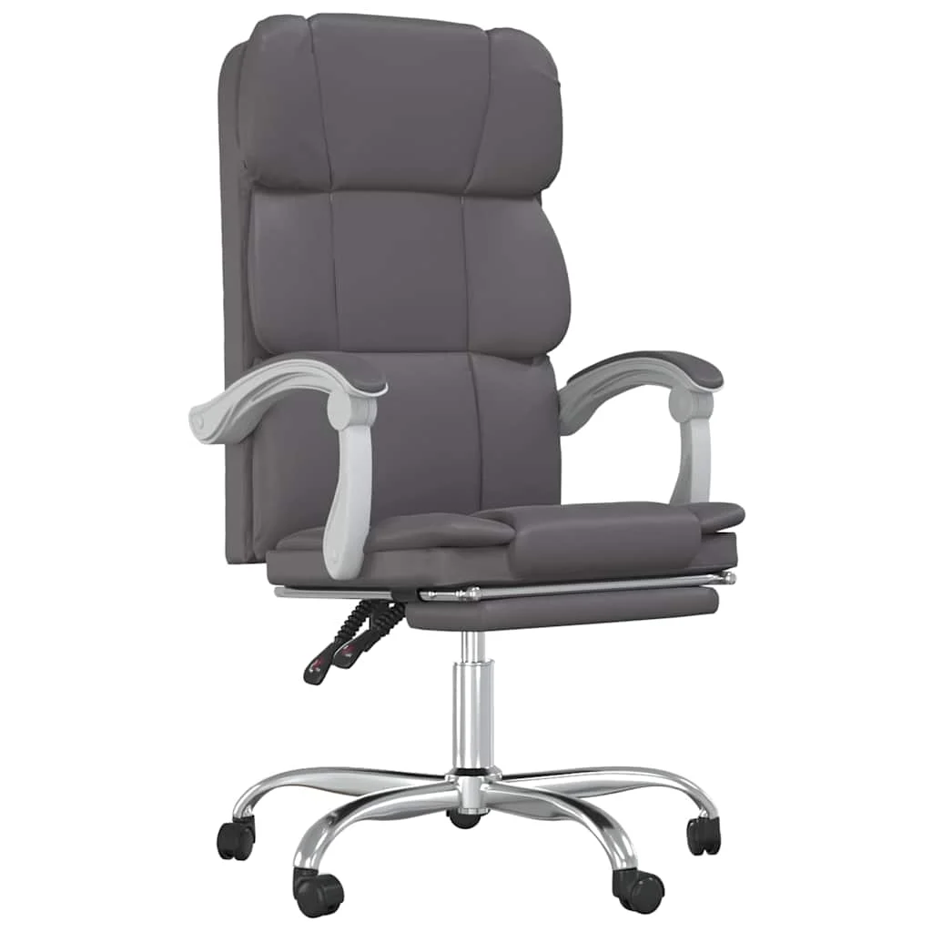 Fauteuil inclinable de bureau 63 x 56 x 122 cm gris similicuir – modèle 2 – vue de face