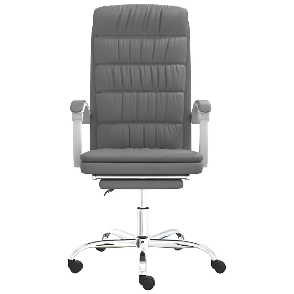 Fauteuil inclinable de bureau 63 x 56 x 122 cm gris similicuir – modèle 3 – vue de côté