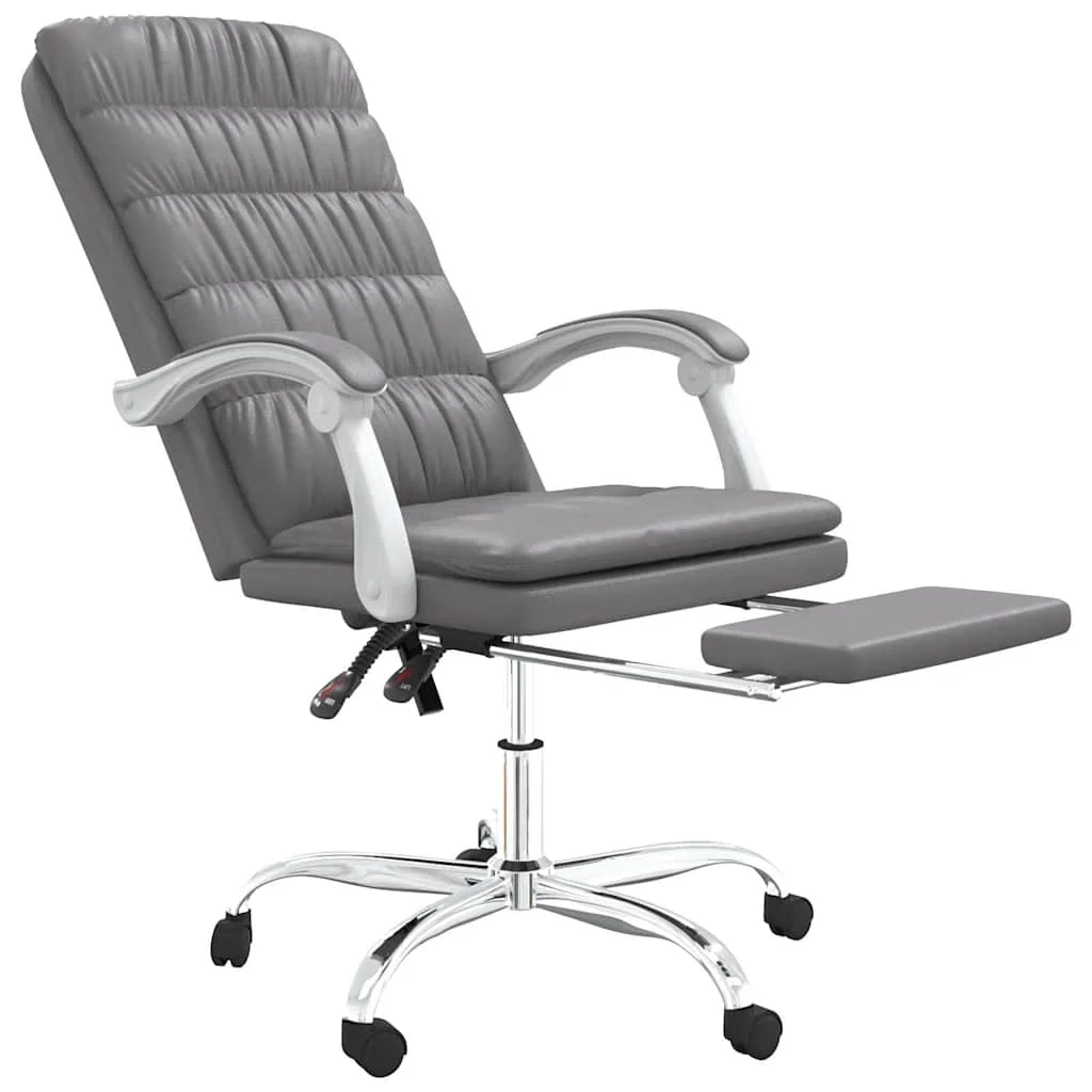 Fauteuil inclinable de bureau 63 x 56 x 122 cm gris similicuir – modèle 3 – vue de détail