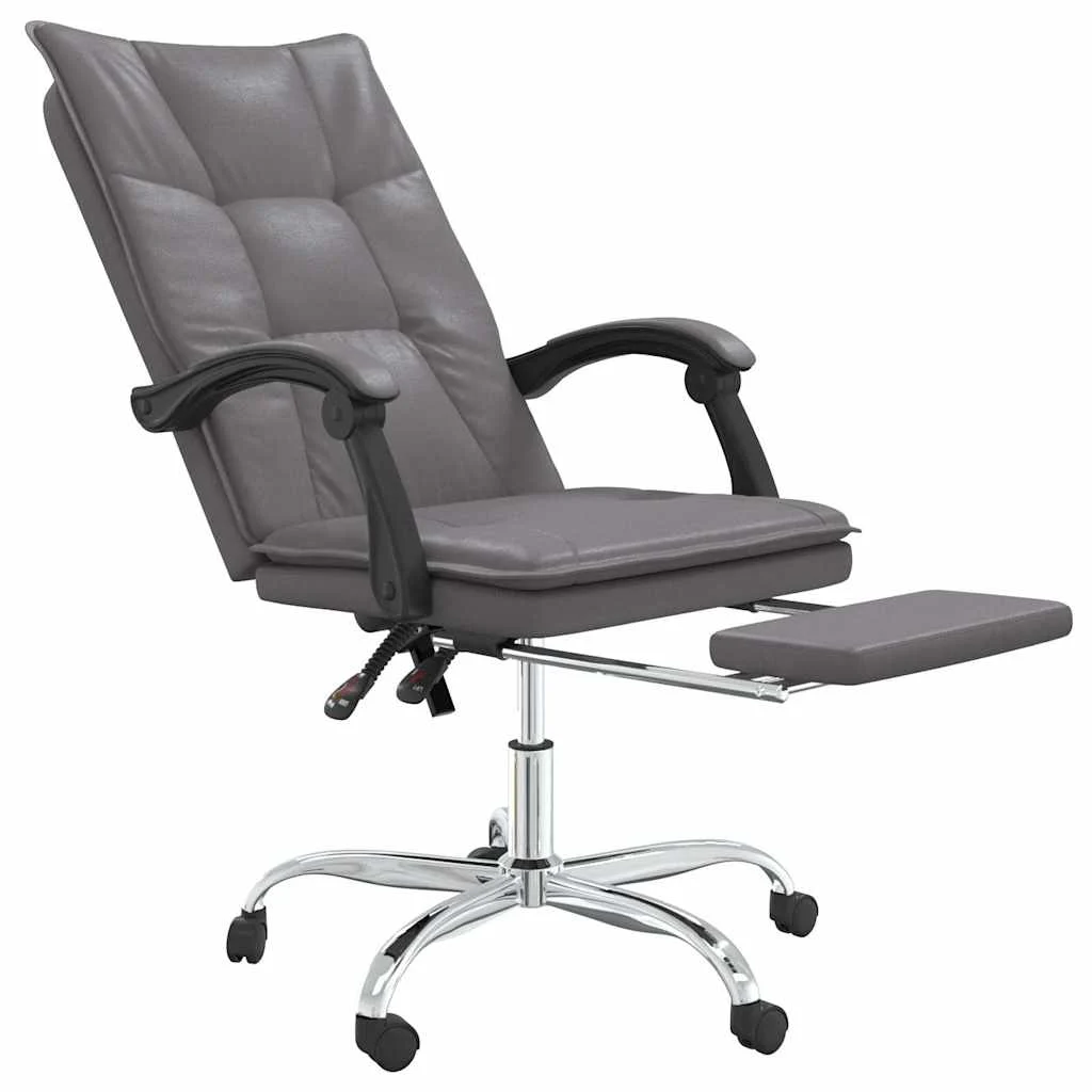 Fauteuil inclinable de bureau 63 x 56 x 122 cm gris similicuir – modèle 6 – vue de détail
