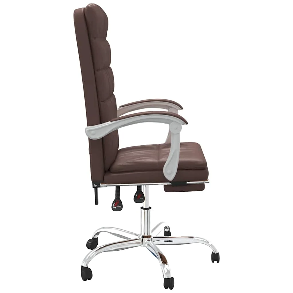 Fauteuil inclinable de bureau 63 x 56 x 122 cm marron similicuir – modèle 3 – vue de dessus