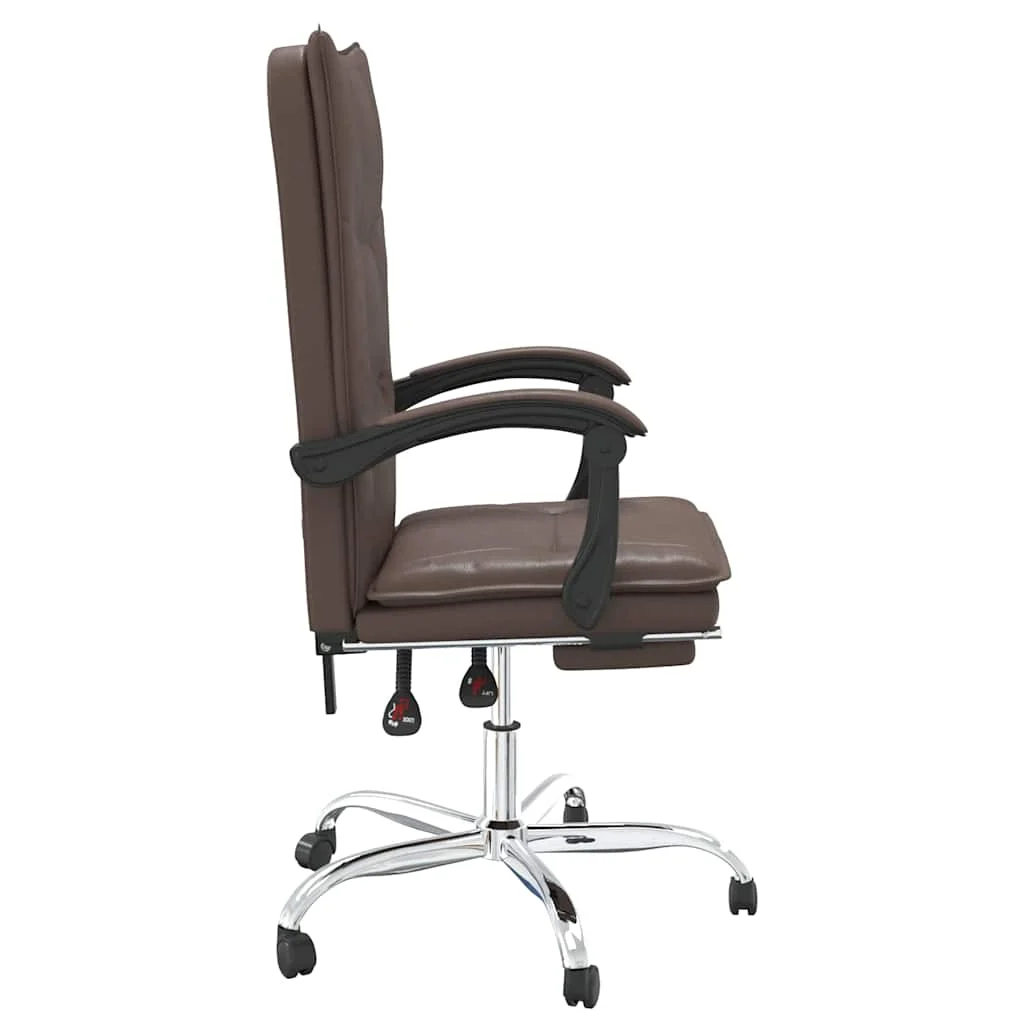 Fauteuil inclinable de bureau 63 x 56 x 122 cm marron similicuir – modèle 6 – vue de dessus