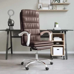 Fauteuil inclinable de bureau 63 x 56 x 122 cm marron similicuir – modèle 3 – vue d’ensemble