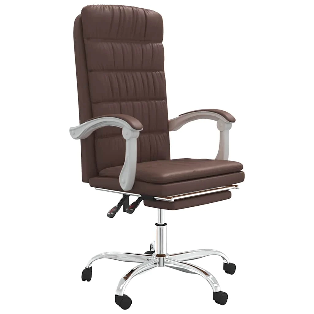 Fauteuil inclinable de bureau 63 x 56 x 122 cm marron similicuir – modèle 3 – vue de face