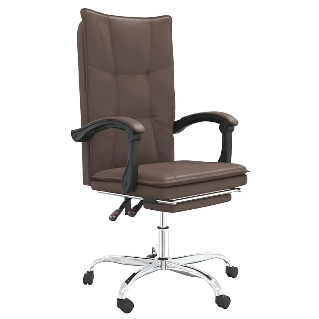 Fauteuil inclinable de bureau 63 x 56 x 122 cm marron similicuir – modèle 6 – vue de face