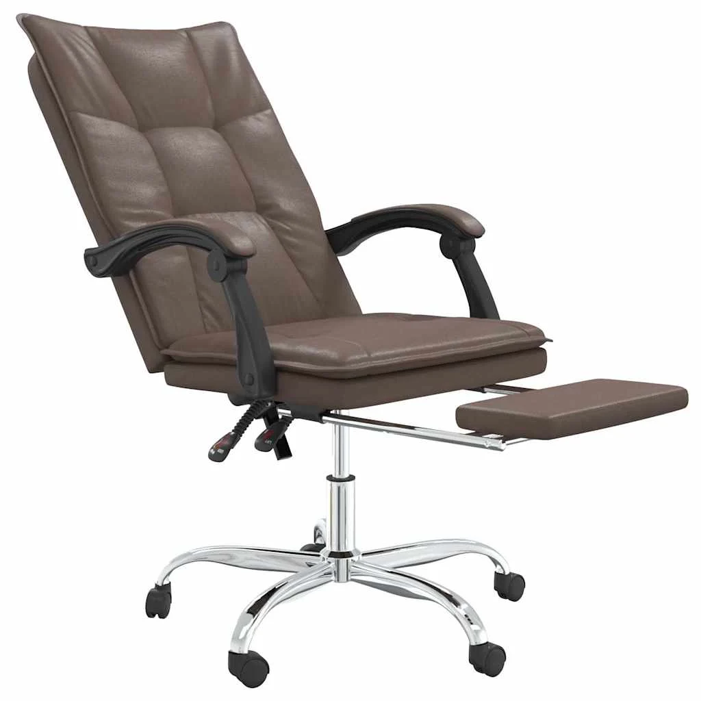 Fauteuil inclinable de bureau 63 x 56 x 122 cm marron similicuir – modèle 6 – vue de détail