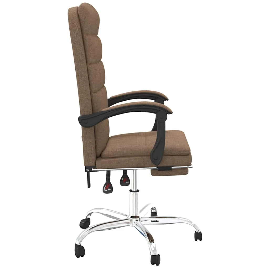 Fauteuil inclinable de bureau 63 x 56 x 122 cm marron tissu – modèle 2 – vue de dessus