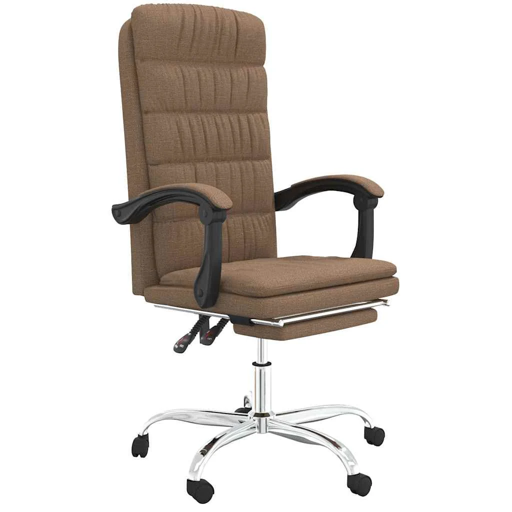 Fauteuil inclinable de bureau 63 x 56 x 122 cm marron tissu – modèle 2 – vue de face