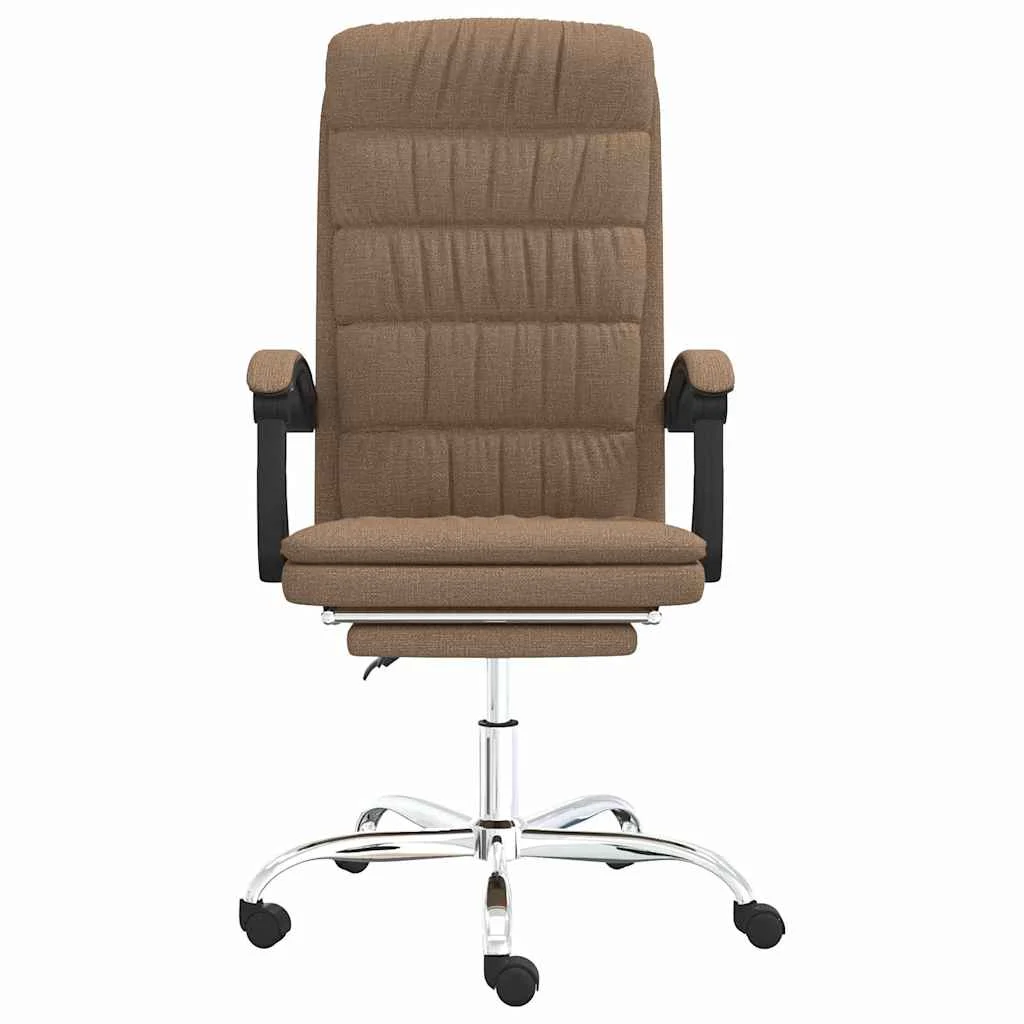 Fauteuil inclinable de bureau 63 x 56 x 122 cm marron tissu – modèle 2 – vue de côté
