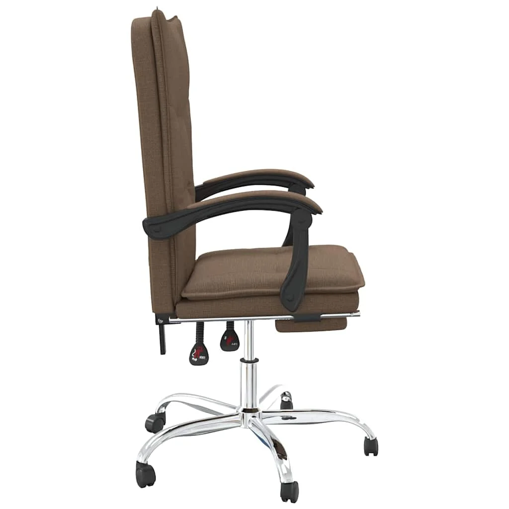 Fauteuil inclinable de bureau 63 x 56 x 122 cm marron tissu – modèle 4 – vue de dessus