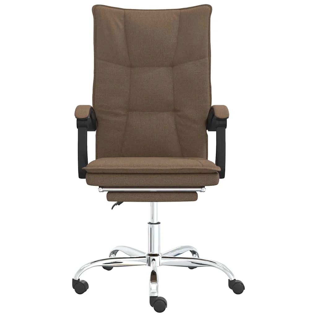 Fauteuil inclinable de bureau 63 x 56 x 122 cm marron tissu – modèle 4 – vue de côté
