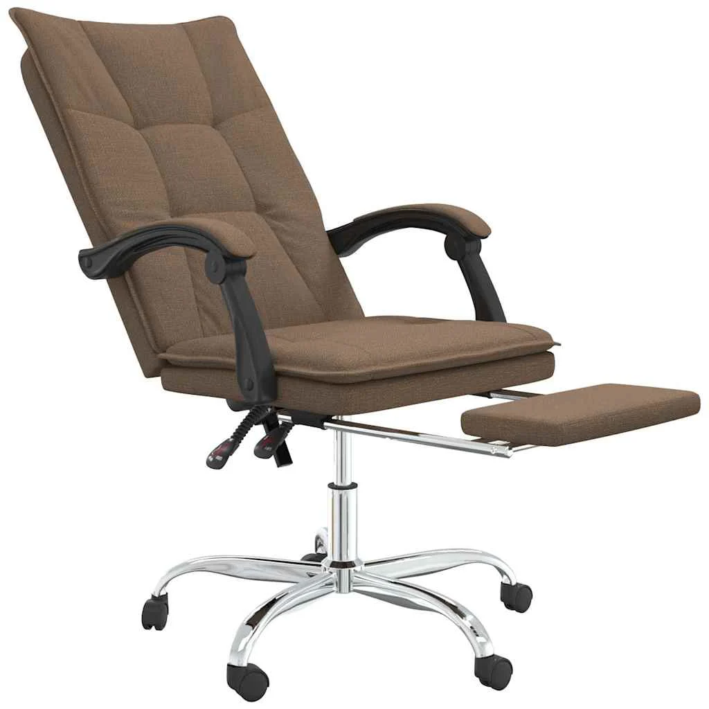 Fauteuil inclinable de bureau 63 x 56 x 122 cm marron tissu – modèle 4 – vue de détail