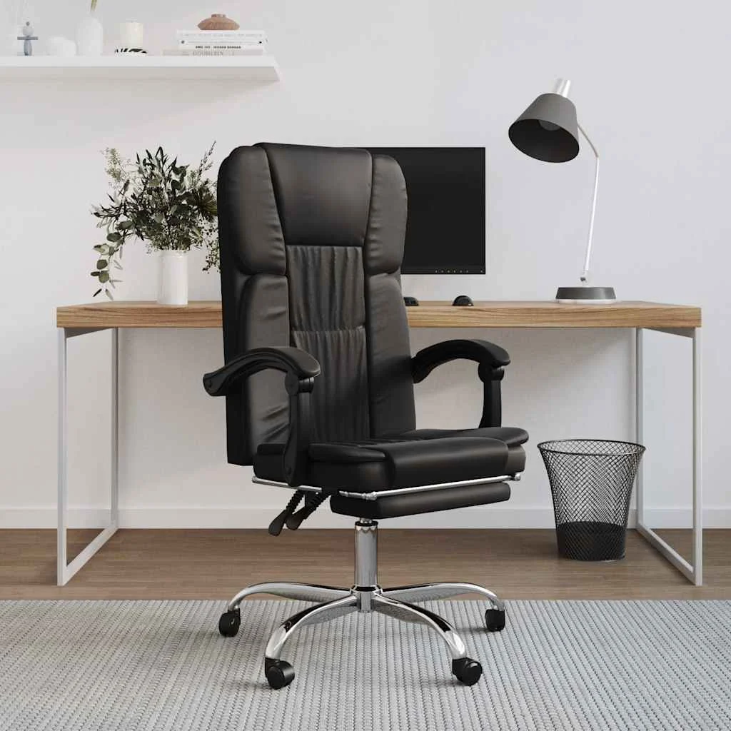 Fauteuil inclinable de bureau 63 x 56 x 122 cm noir similicuir – vue d’ensemble