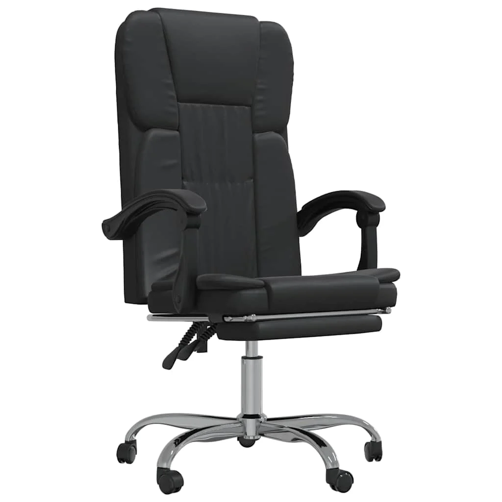 Fauteuil inclinable de bureau 63 x 56 x 122 cm noir similicuir – vue de face