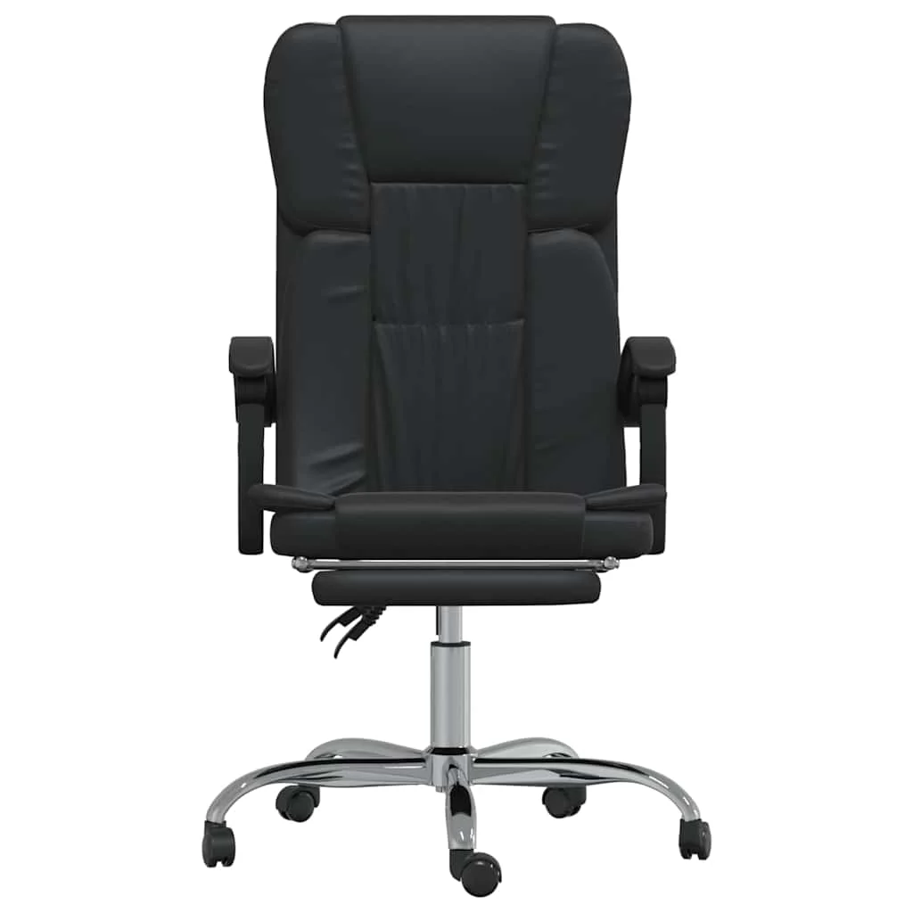 Fauteuil inclinable de bureau 63 x 56 x 122 cm noir similicuir – vue de côté