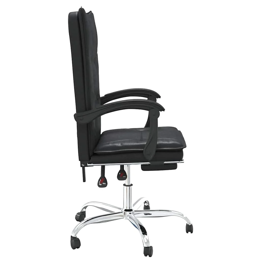 Fauteuil inclinable de bureau 63 x 56 x 122 cm noir similicuir – modèle 6 – vue de dessus