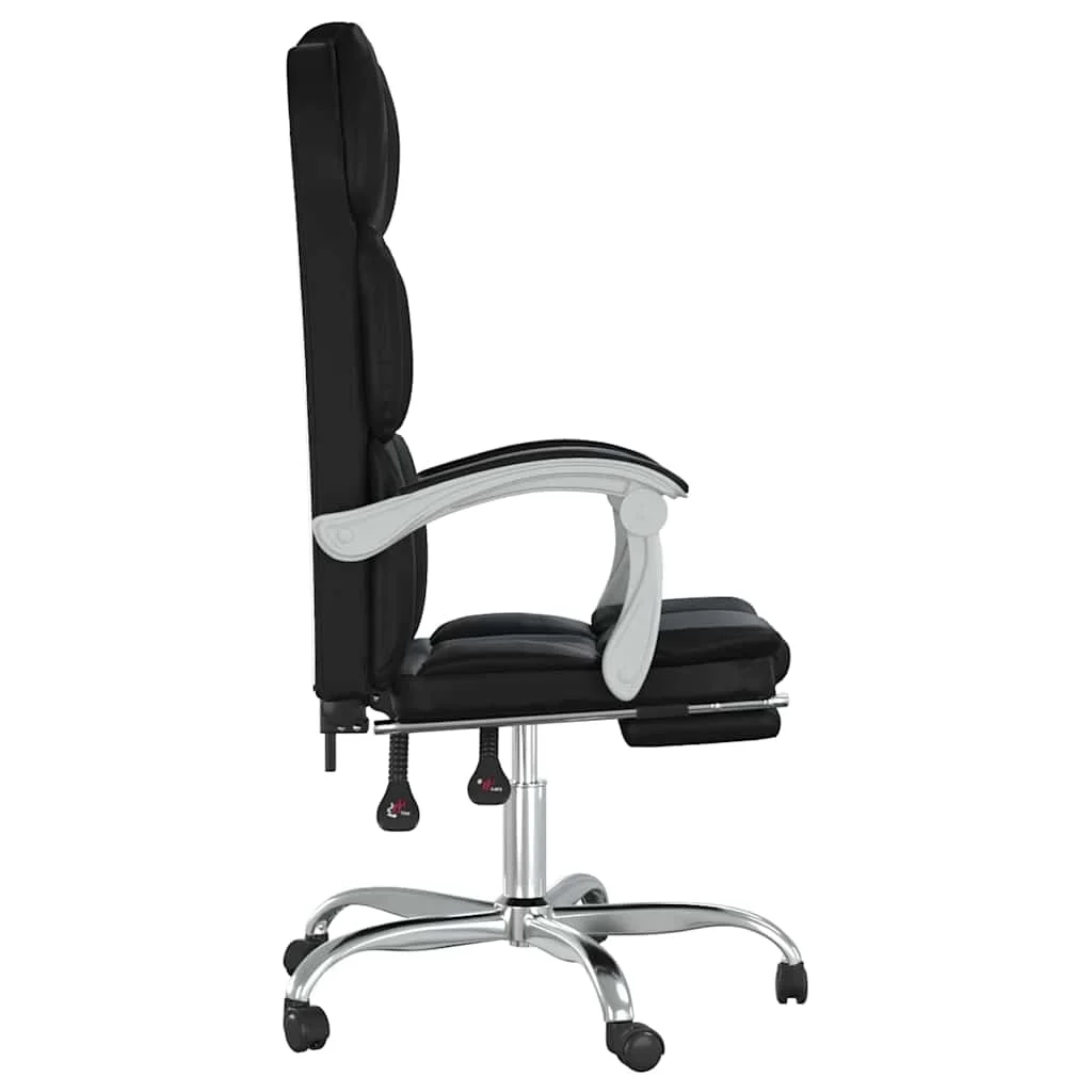 Fauteuil inclinable de bureau 63 x 56 x 122 cm noir similicuir – modèle 2 – vue de dessus