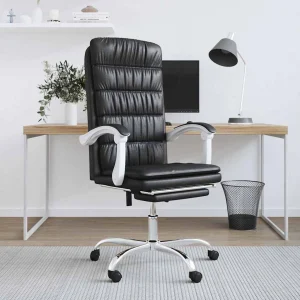 Fauteuil inclinable de bureau 63 x 56 x 122 cm noir similicuir – modèle 3 – vue d’ensemble