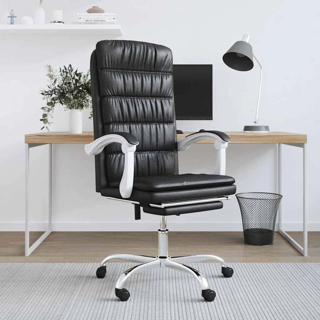 Fauteuil inclinable de bureau 63 x 56 x 122 cm noir similicuir – modèle 3 – vue d’ensemble