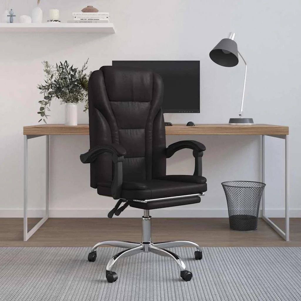 Fauteuil inclinable de bureau 63 x 56 x 122 cm noir similicuir – modèle 4 – vue d’ensemble