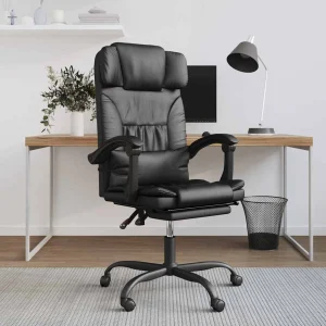 Fauteuil inclinable de bureau 63 x 56 x 122 cm noir similicuir – modèle 5 – vue d’ensemble