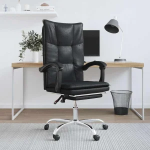 Fauteuil inclinable de bureau 63 x 56 x 122 cm noir similicuir – modèle 8 – vue d’ensemble