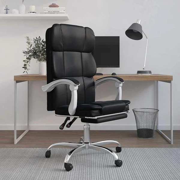 Fauteuil inclinable de bureau 63 x 56 x 122 cm noir similicuir – modèle 2 – vue d’ensemble