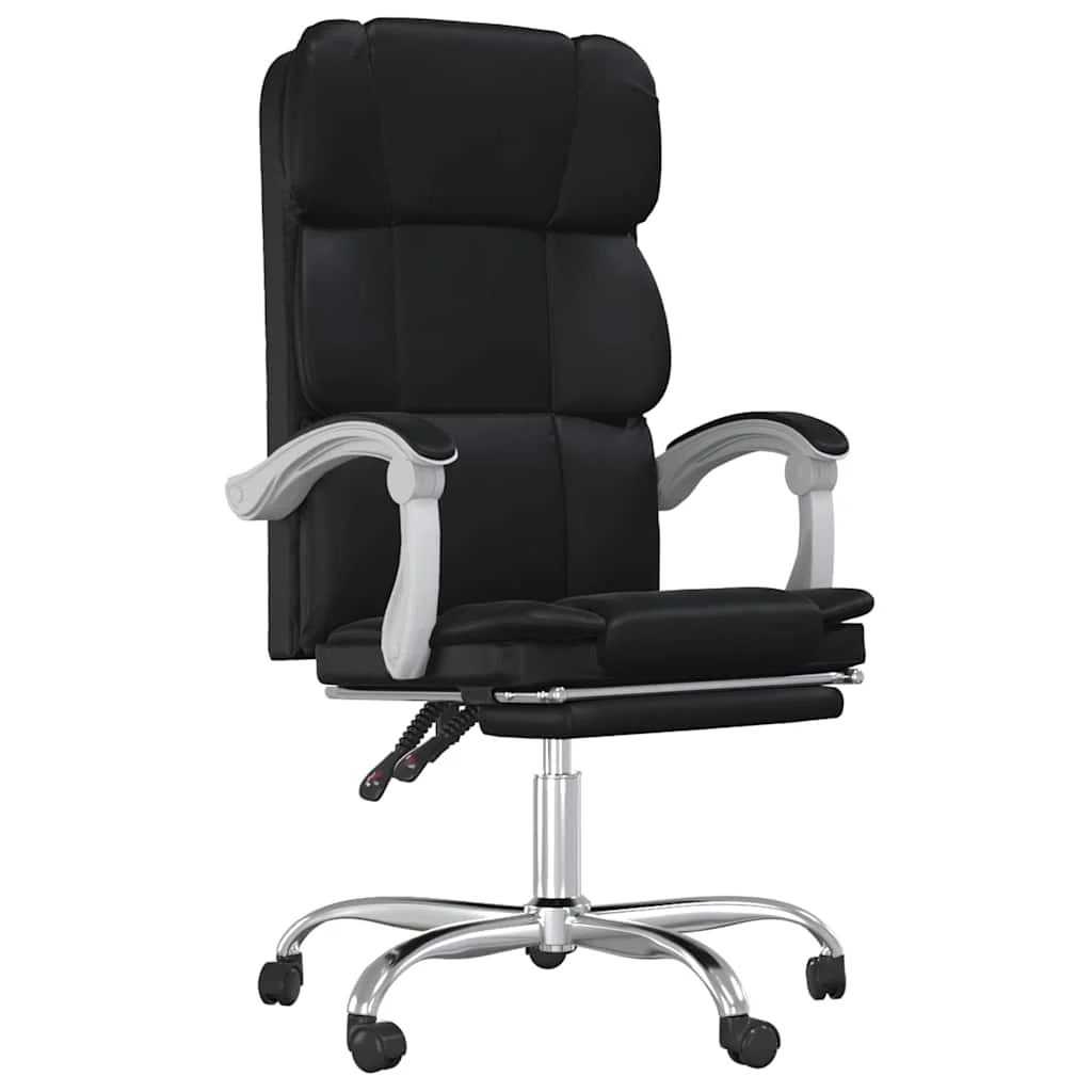 Fauteuil inclinable de bureau 63 x 56 x 122 cm noir similicuir – modèle 2 – vue de face