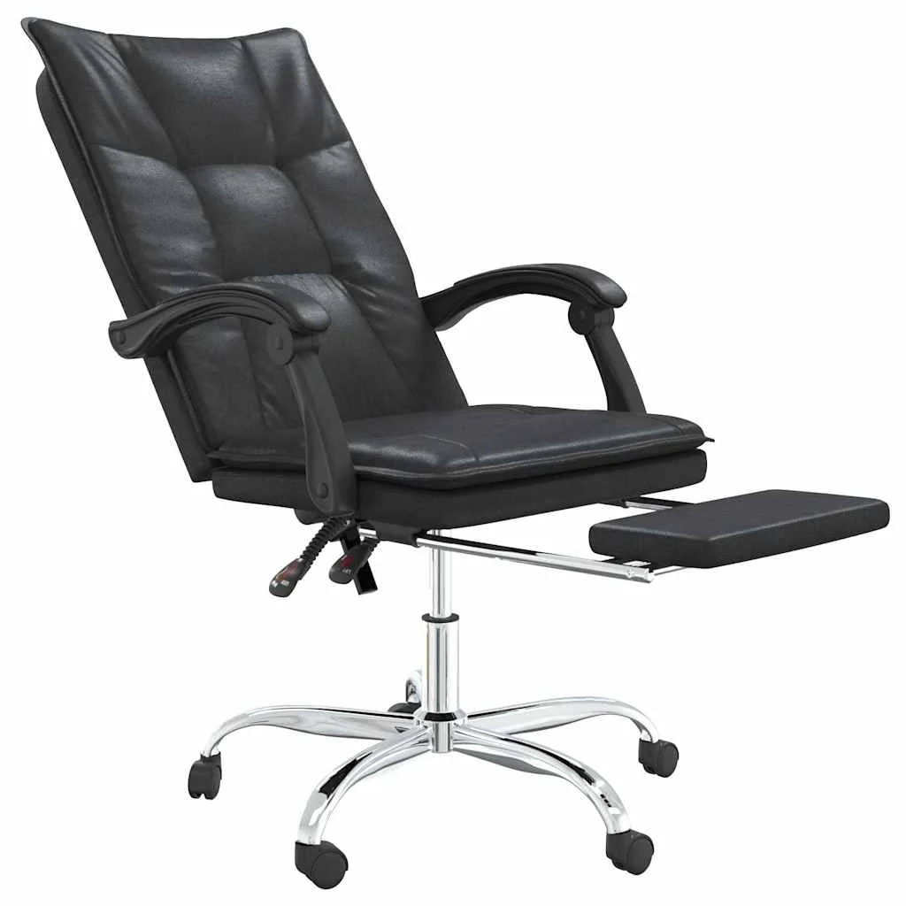 Fauteuil inclinable de bureau 63 x 56 x 122 cm noir similicuir – modèle 6 – vue de détail