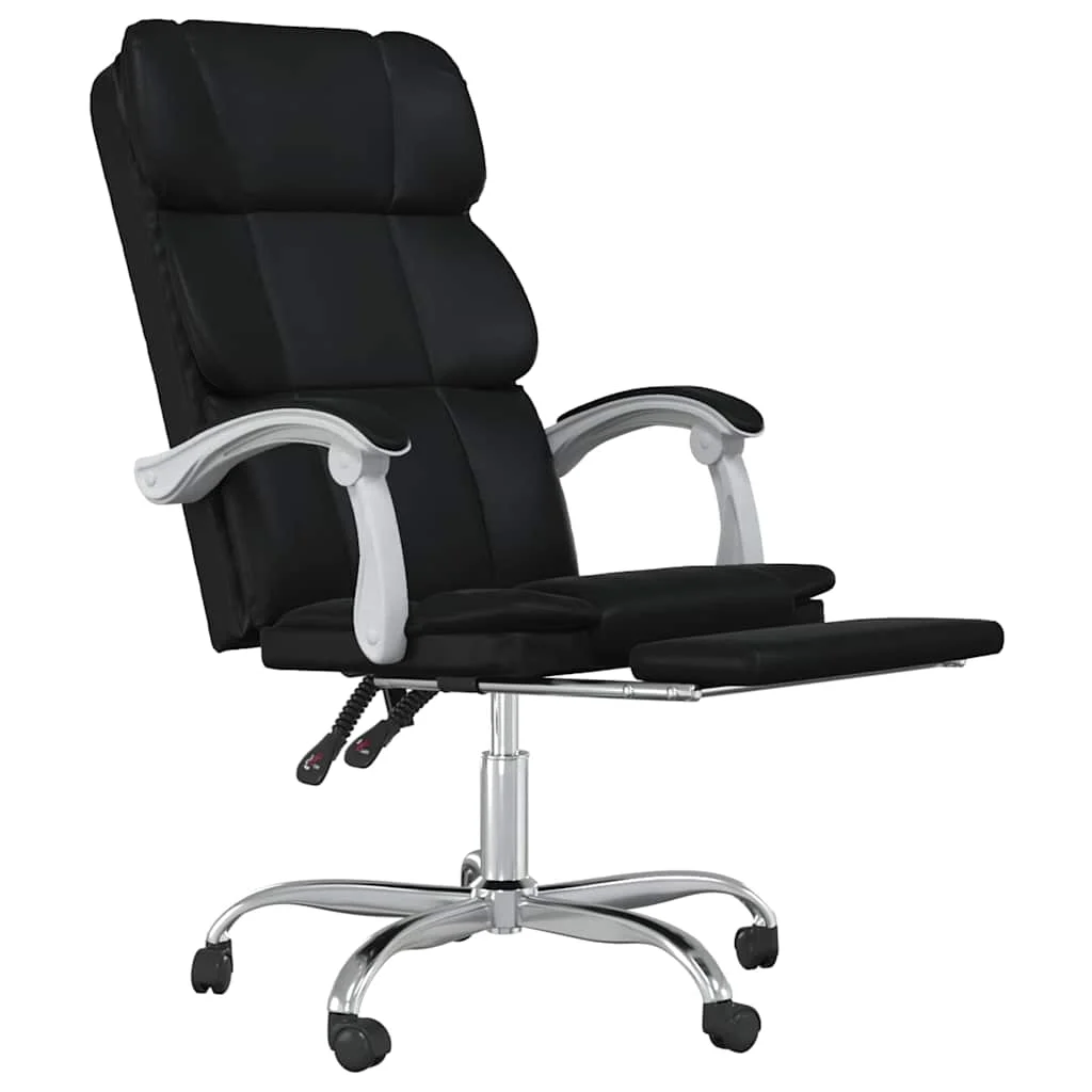 Fauteuil inclinable de bureau 63 x 56 x 122 cm noir similicuir – modèle 2 – vue de détail