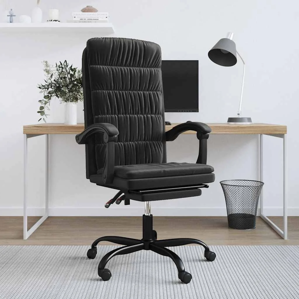 Fauteuil inclinable de bureau 63 x 56 x 122 cm noir velours – vue d’ensemble