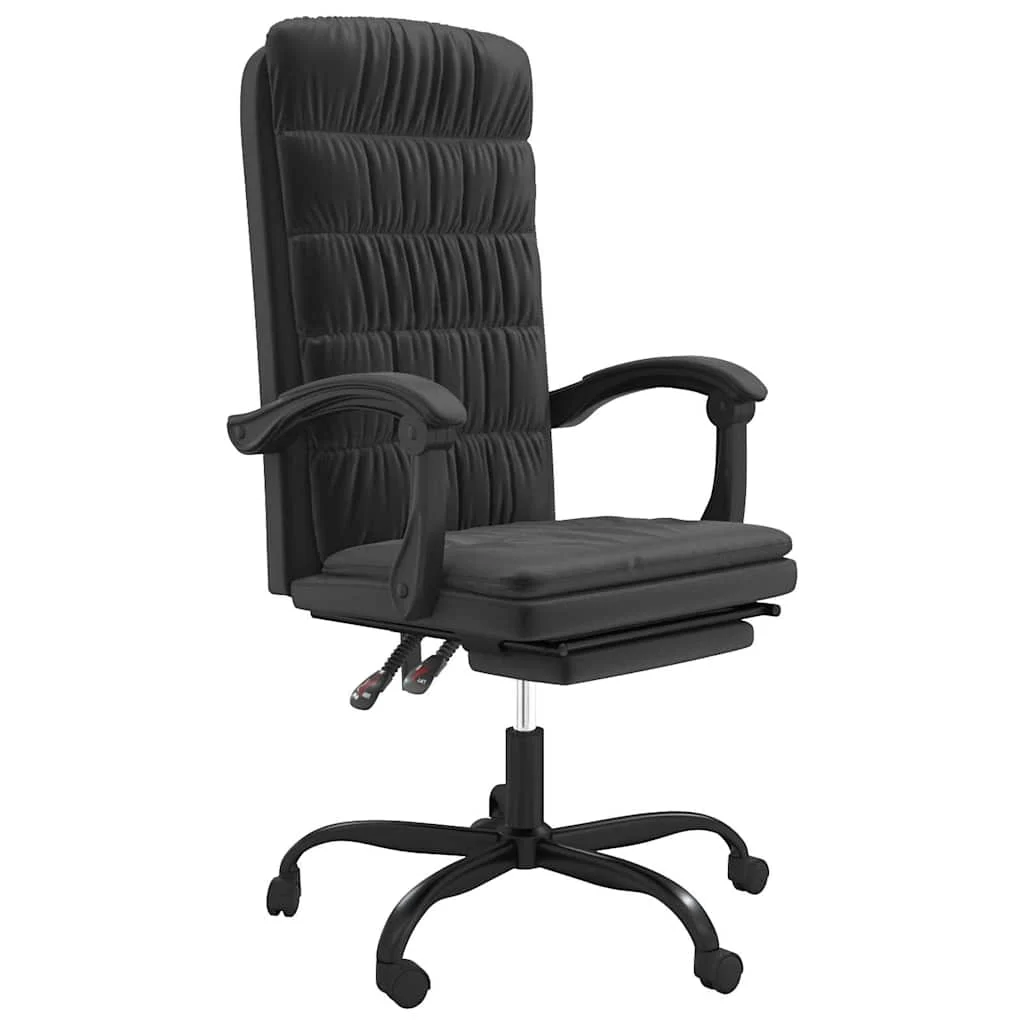Fauteuil inclinable de bureau 63 x 56 x 122 cm noir velours – vue de face