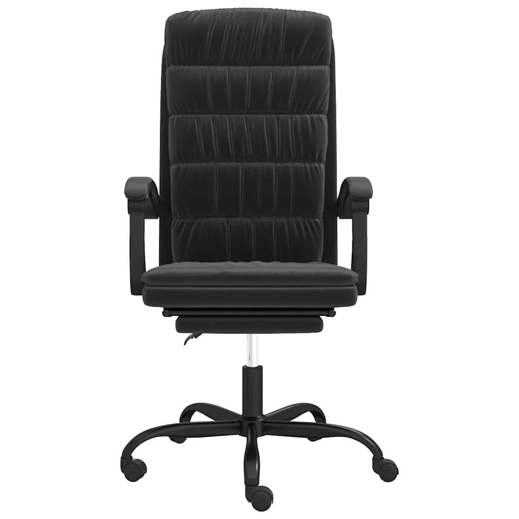 Fauteuil inclinable de bureau 63 x 56 x 122 cm noir velours – vue de côté