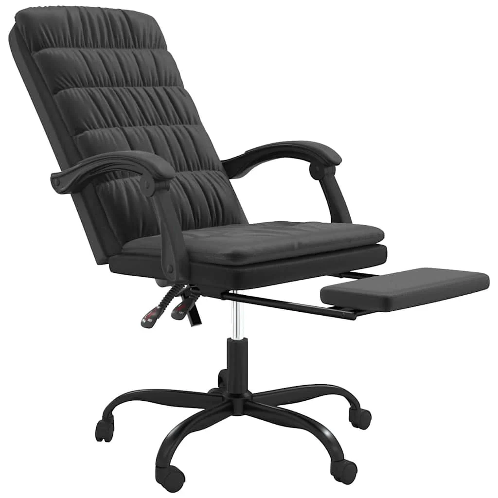 Fauteuil inclinable de bureau 63 x 56 x 122 cm noir velours – vue de détail