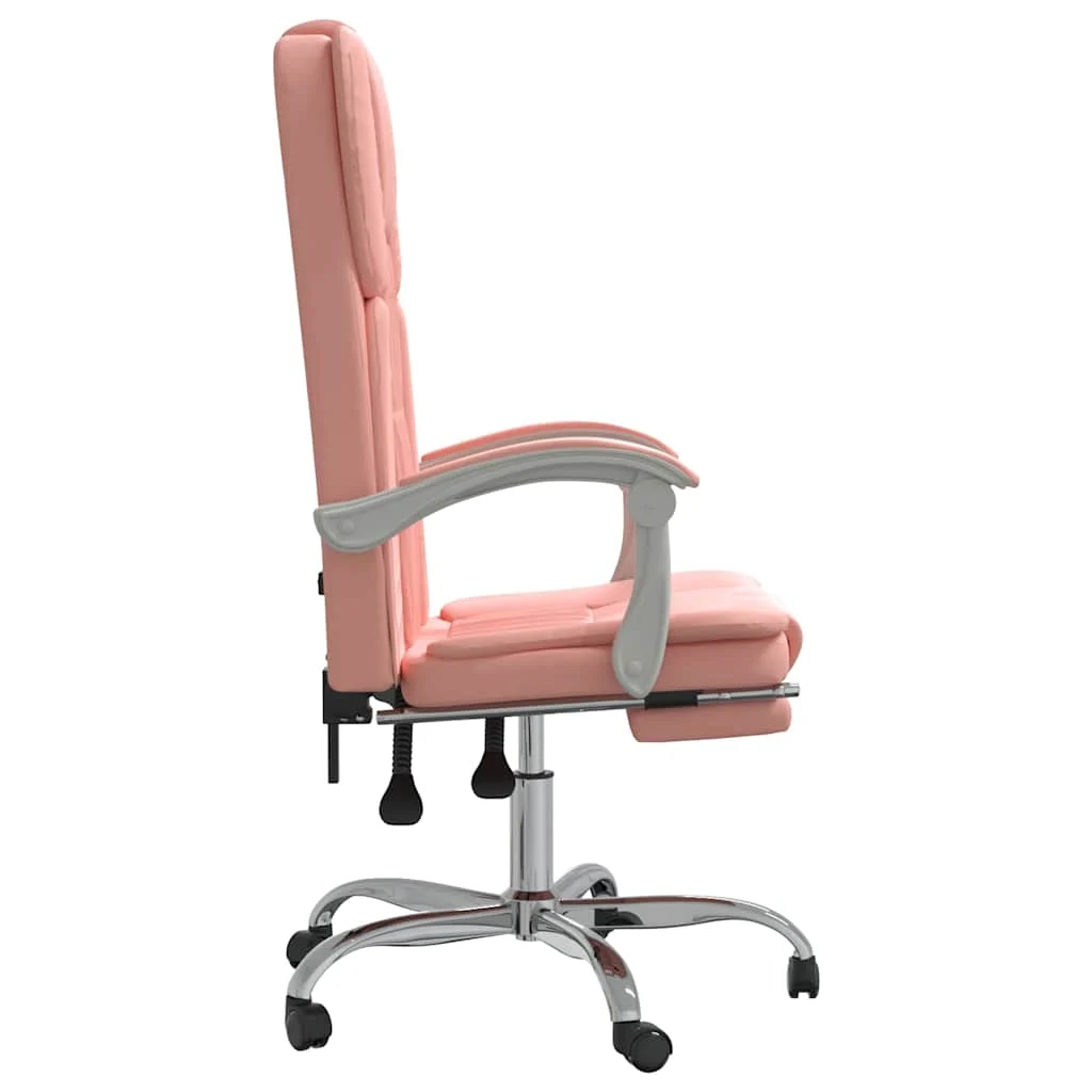 Fauteuil inclinable de bureau 63 x 56 x 122 cm rose similicuir – vue de dessus