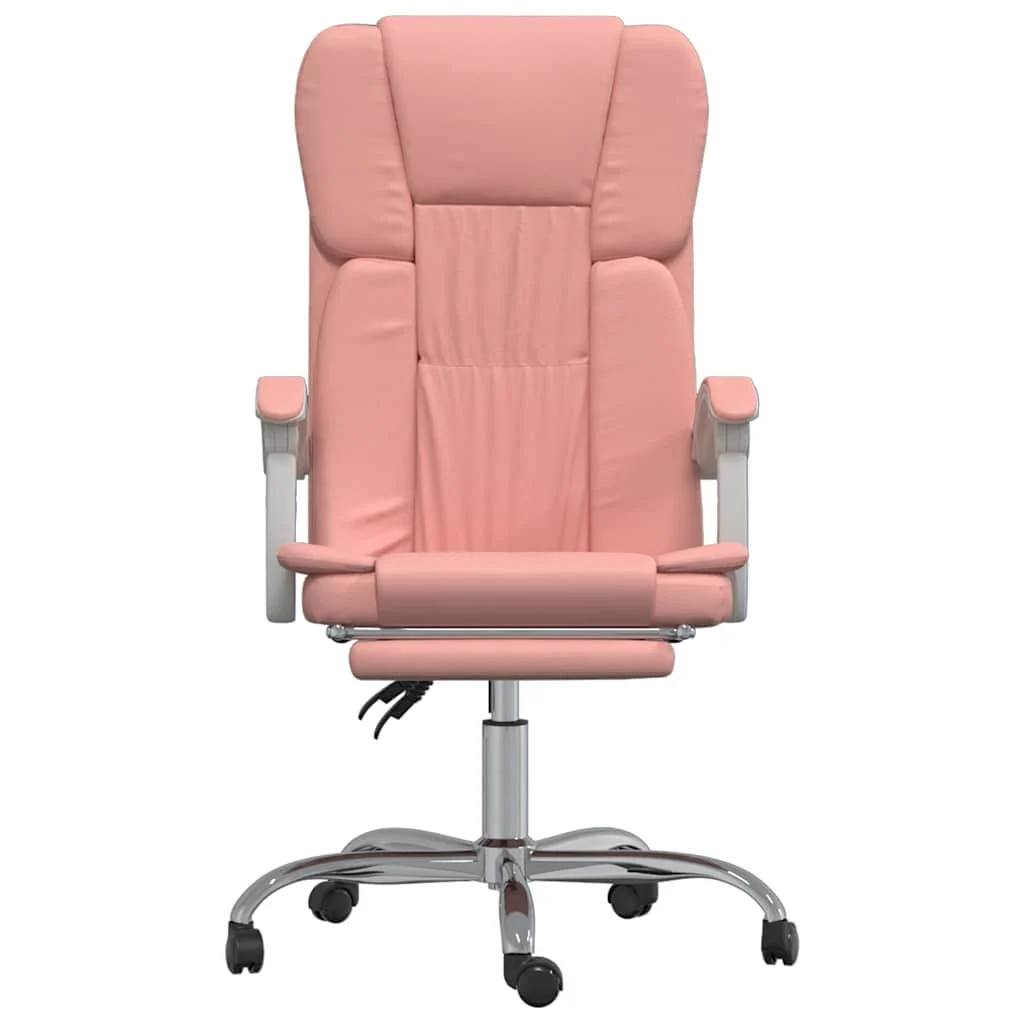 Fauteuil inclinable de bureau 63 x 56 x 122 cm rose similicuir – vue de côté