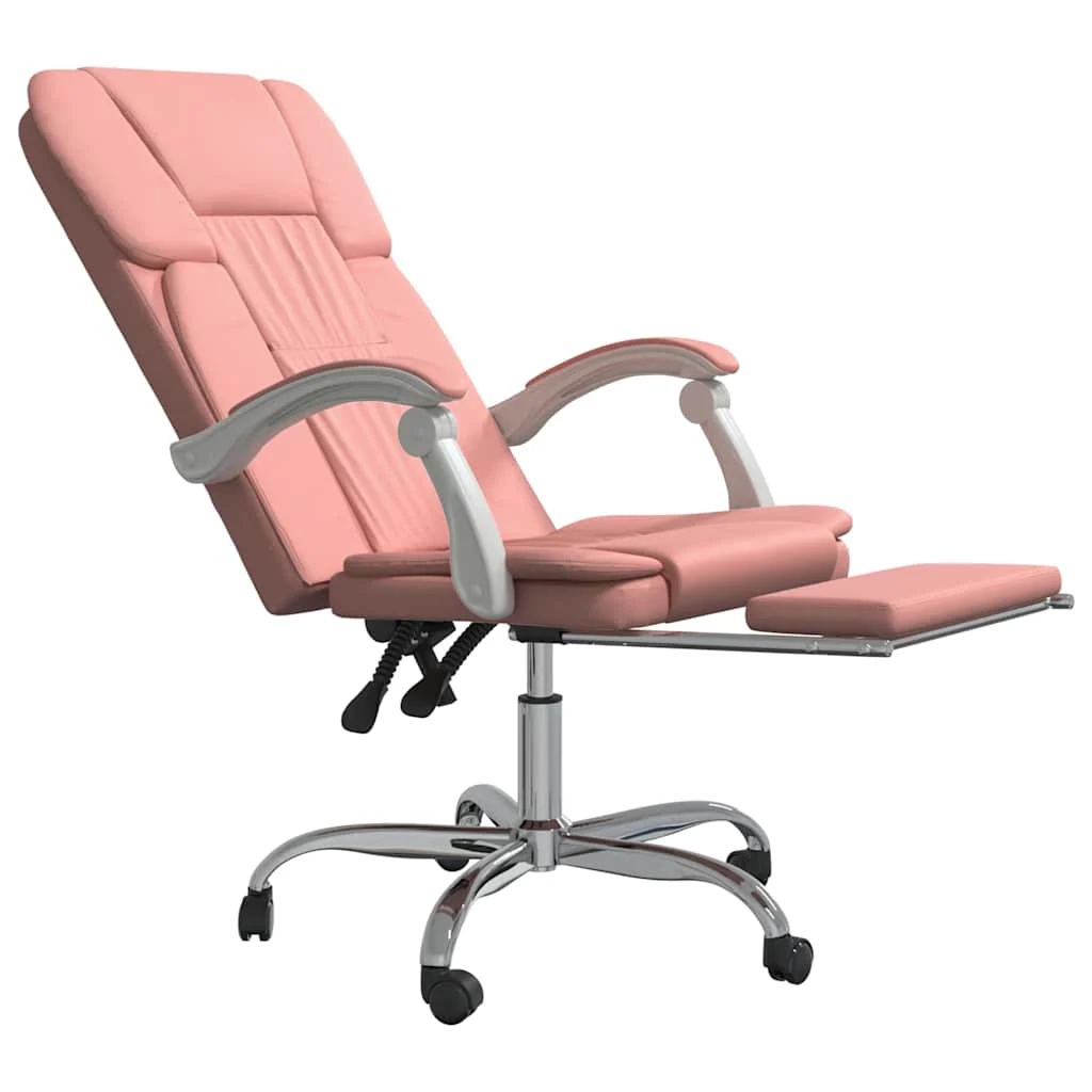 Fauteuil inclinable de bureau 63 x 56 x 122 cm rose similicuir – vue de détail