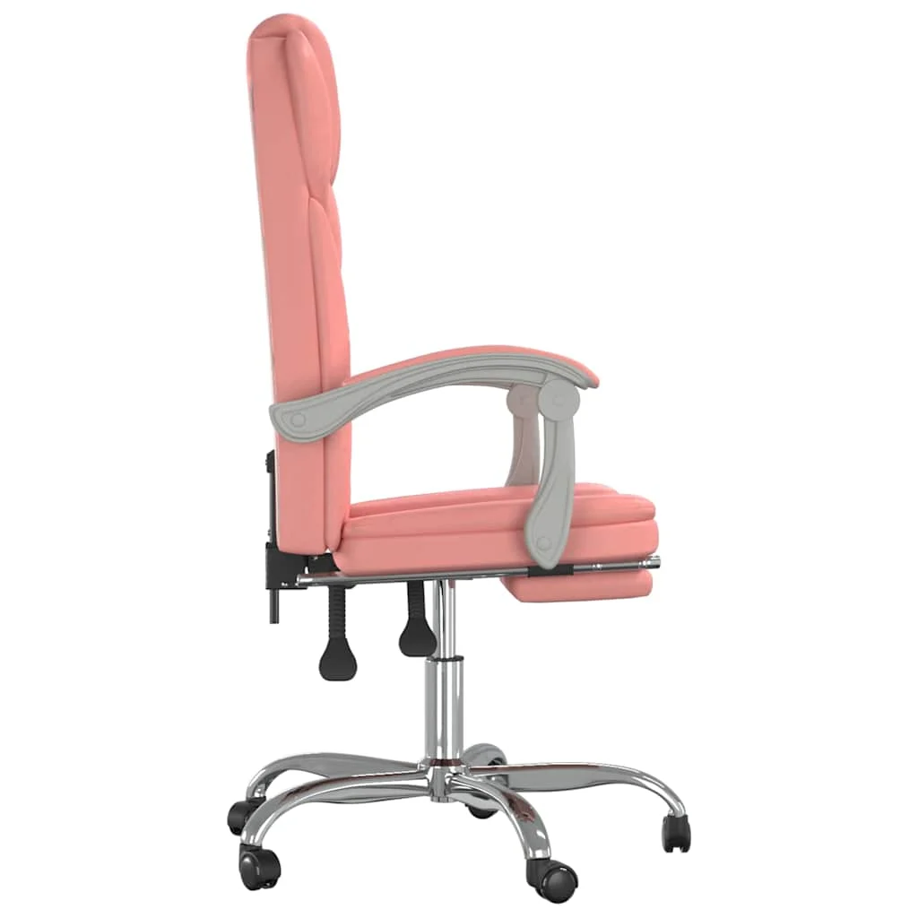 Fauteuil inclinable de bureau 63 x 56 x 122 cm rose similicuir – modèle 3 – vue de dessus
