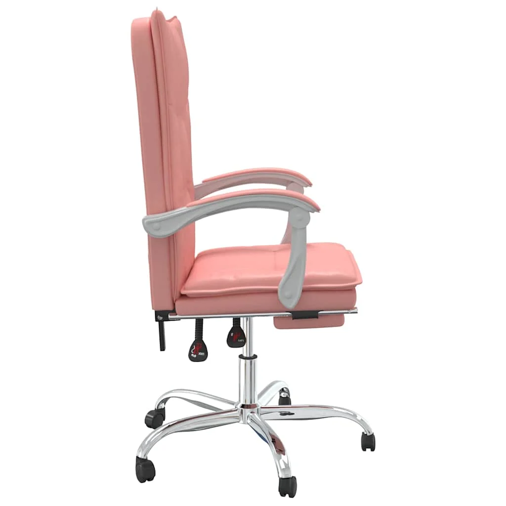 Fauteuil inclinable de bureau 63 x 56 x 122 cm rose similicuir – modèle 5 – vue de dessus