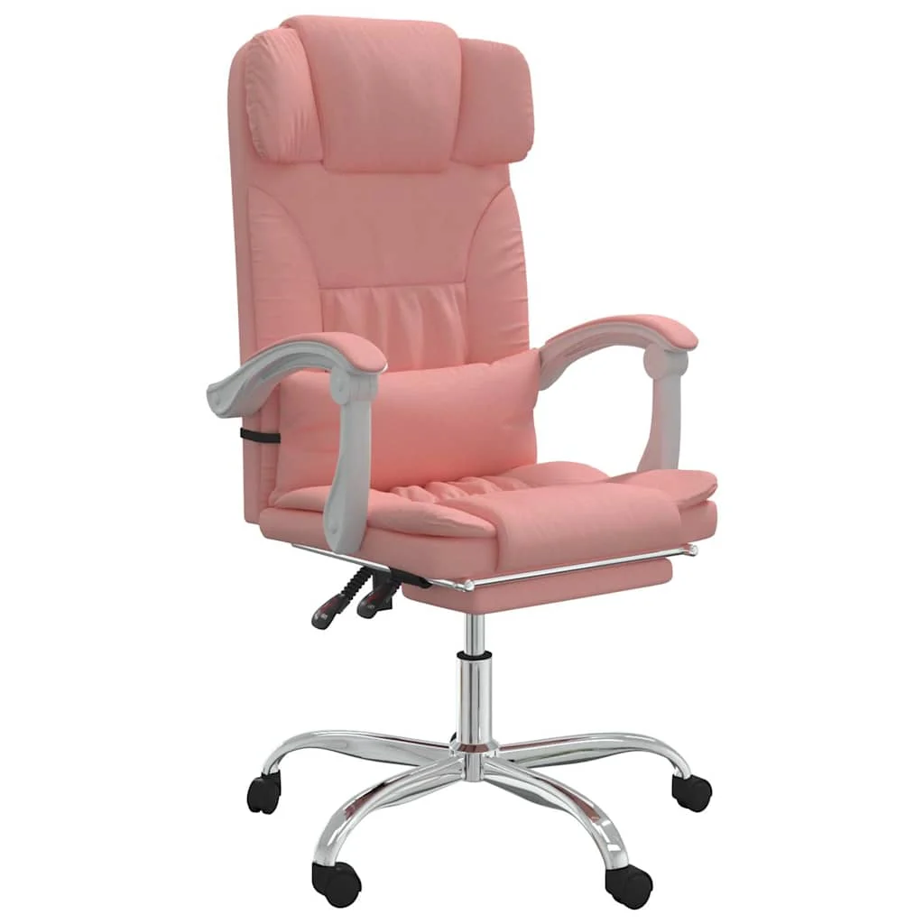 Fauteuil inclinable de bureau 63 x 56 x 122 cm rose similicuir – modèle 4 – vue de face