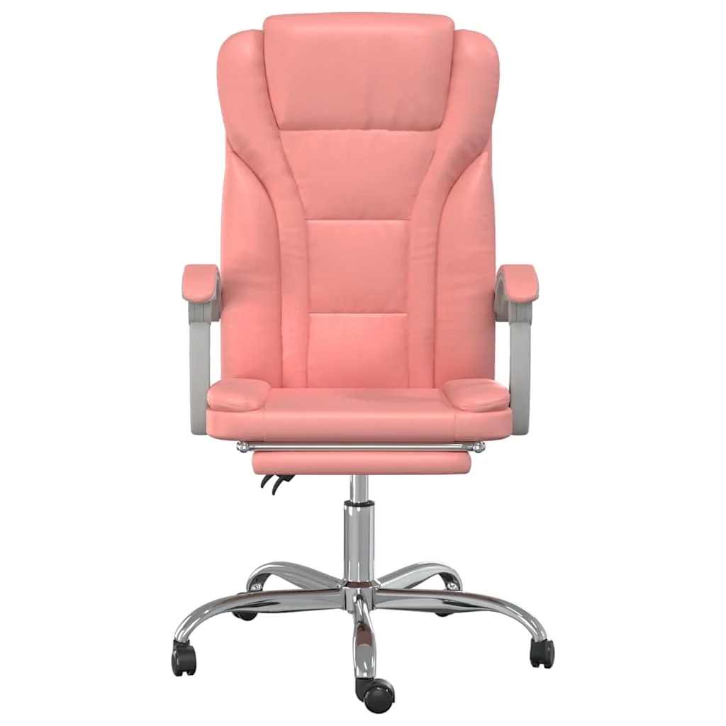 Fauteuil inclinable de bureau 63 x 56 x 122 cm rose similicuir – modèle 3 – vue de côté