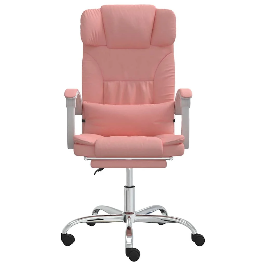 Fauteuil inclinable de bureau 63 x 56 x 122 cm rose similicuir – modèle 4 – vue de côté