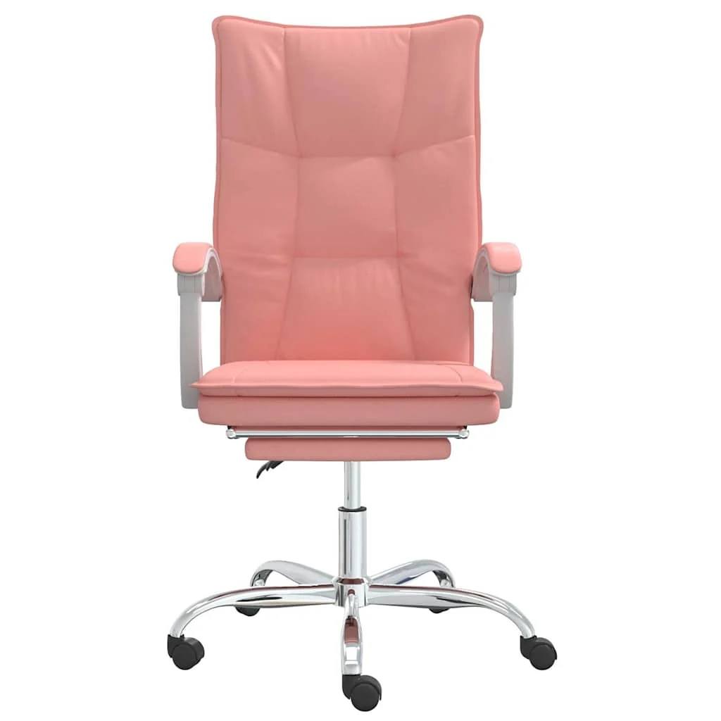 Fauteuil inclinable de bureau 63 x 56 x 122 cm rose similicuir – modèle 5 – vue de côté