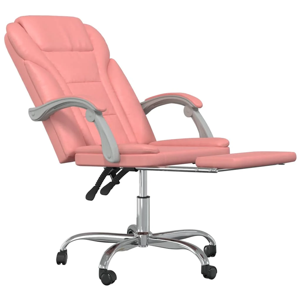 Fauteuil inclinable de bureau 63 x 56 x 122 cm rose similicuir – modèle 3 – vue de détail