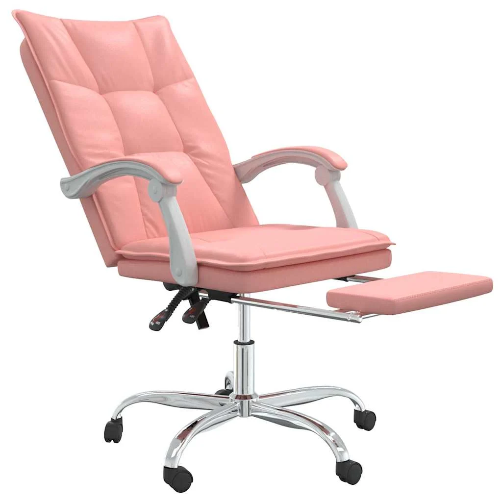 Fauteuil inclinable de bureau 63 x 56 x 122 cm rose similicuir – modèle 5 – vue de détail