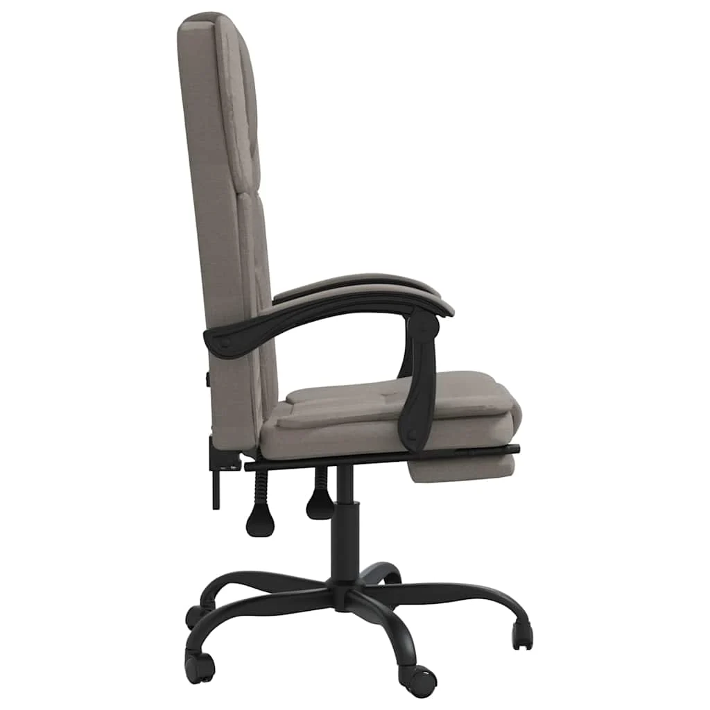 Fauteuil inclinable de bureau 63 x 56 x 122 cm taupe tissu – vue de dessus