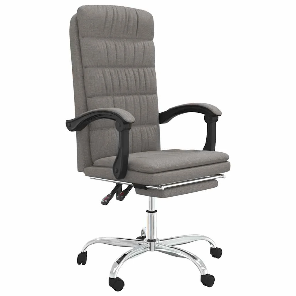 Fauteuil inclinable de bureau 63 x 56 x 122 cm taupe tissu – modèle 3 – vue de face