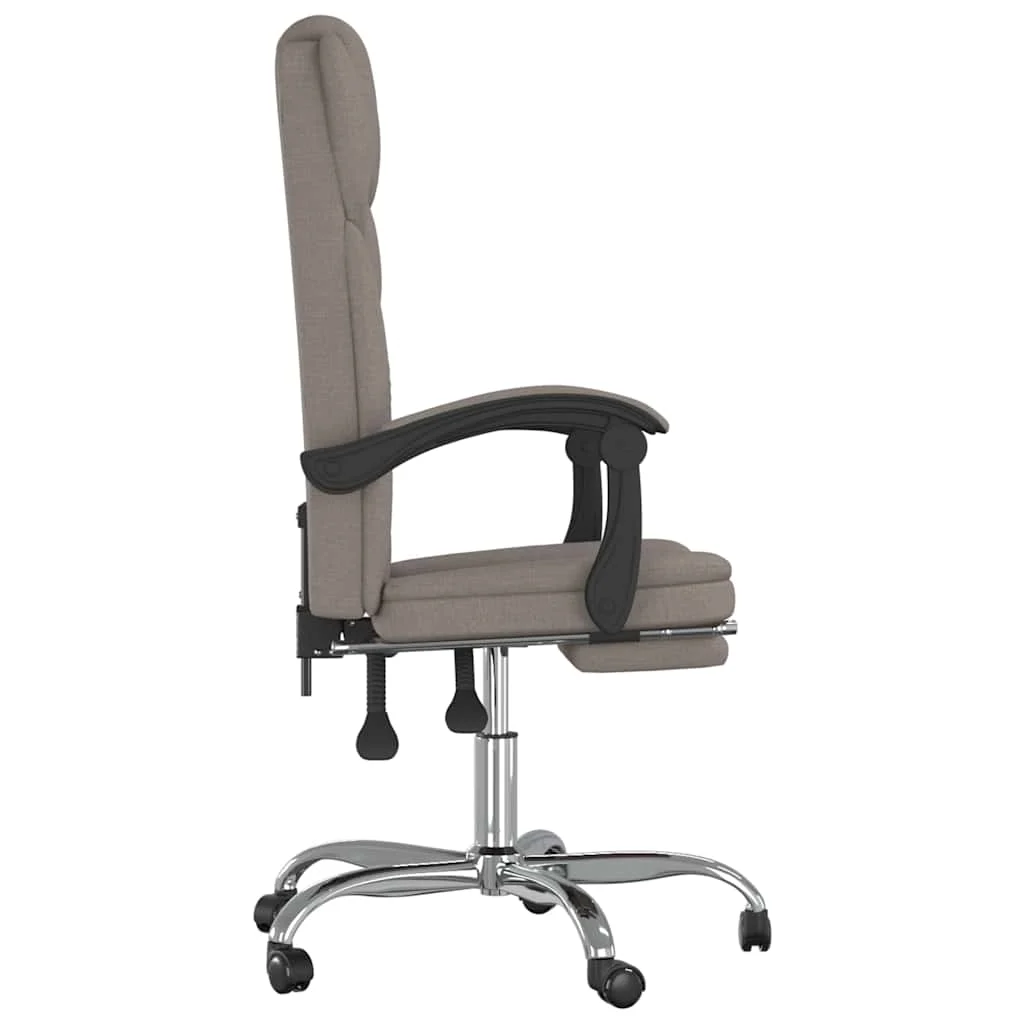 Fauteuil inclinable de bureau 63 x 56 x 122 cm taupe tissu – modèle 4 – vue de dessus