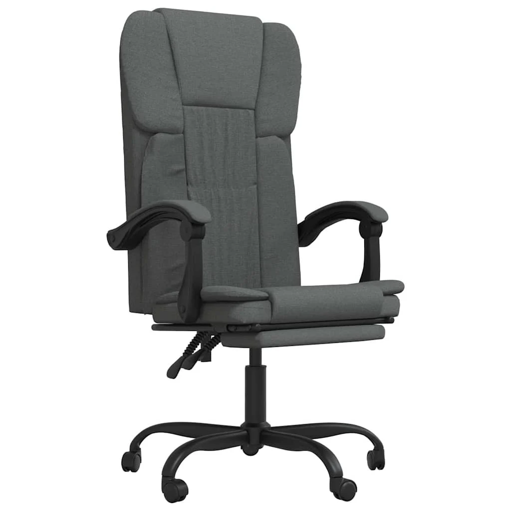 Fauteuil inclinable de bureau 63 x 56,5 x 122 cm gris foncé tissu – vue de face