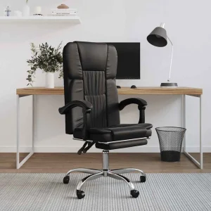 Fauteuil inclinable de bureau 63 x 56,5 x 122 cm noir similicuir – vue d’ensemble